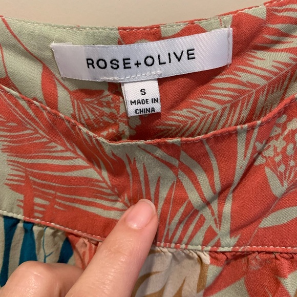 Rose & Olive tank. Sleeveless. Size S. - Picture 3 of 7